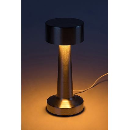 Rabalux - LED Uzlādējama skārienjutīga galda lampa LED/2,7W/5V 1200mAh 3000/4000/6000K matēts hroms