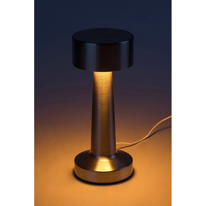 Rabalux - LED Uzlādējama skārienjutīga galda lampa LED/2,7W/5V 1200mAh 3000/4000/6000K matēts hroms
