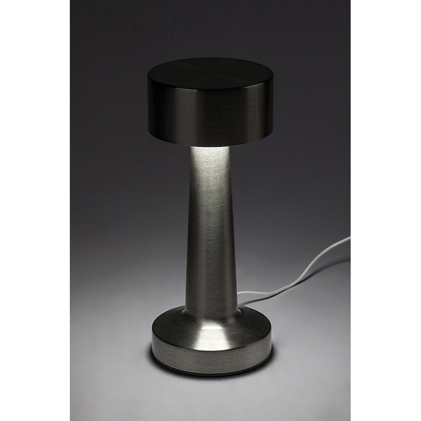 Rabalux - LED Uzlādējama skārienjutīga galda lampa LED/2,7W/5V 1200mAh 3000/4000/6000K matēts hroms