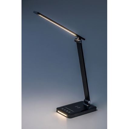 Rabalux 74213 - LED Aptumšojama flexible galda lampa ar bezvadu lādētāju QI un USB LED/5W/5V 3000-6500K