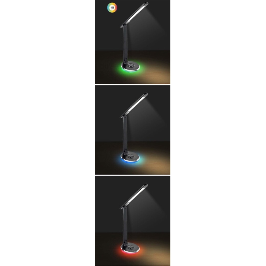Rabalux - LED RGB Aptumšojama skārienvadāma galda lampa LED/6W/230V 3000/4000/5000K melna