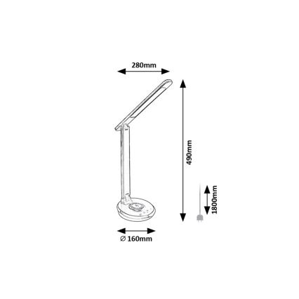Rabalux - LED RGB Aptumšojama skārienvadāma galda lampa LED/6W/230V 3000/4000/5000K melna