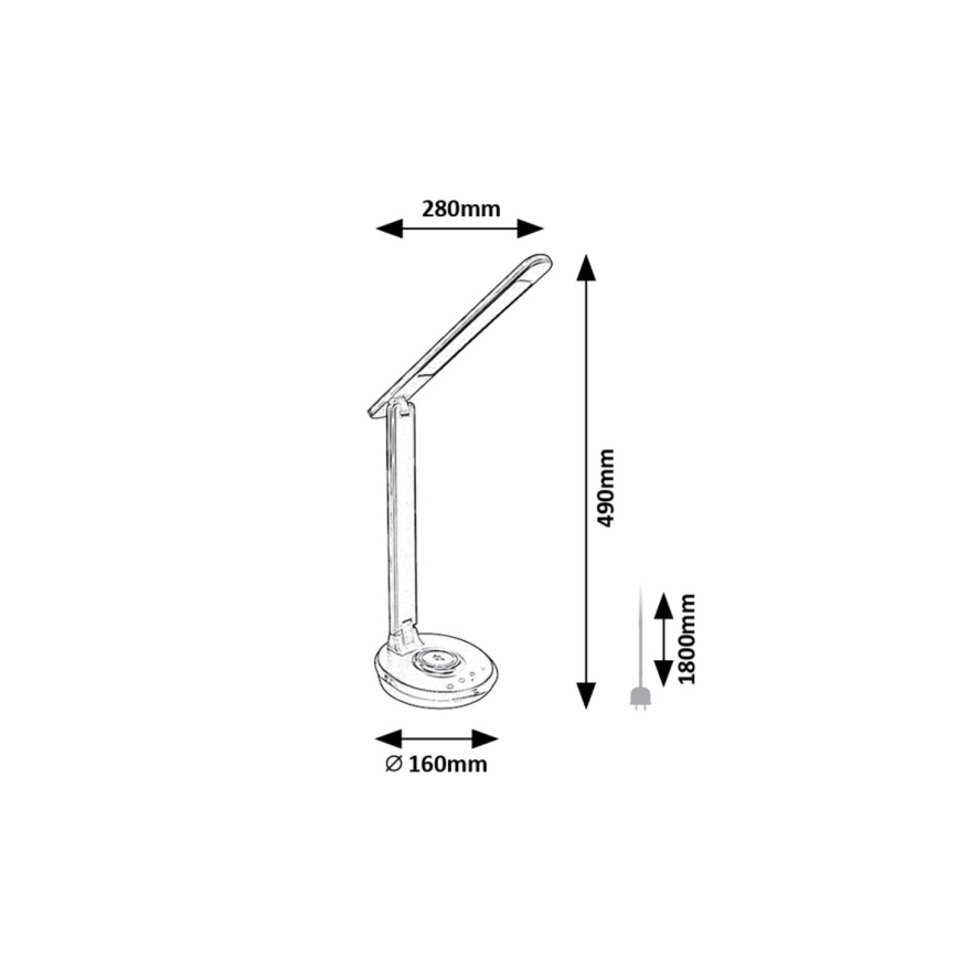 Rabalux - LED RGB Aptumšojama skārienvadāma galda lampa LED/6W/230V 3000/4000/5000K melna