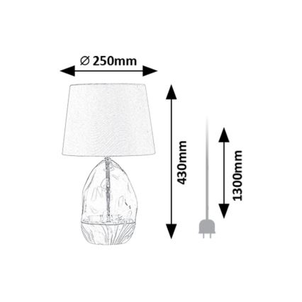 Rabalux - Galda lampa 1xE27/40W/230V balta