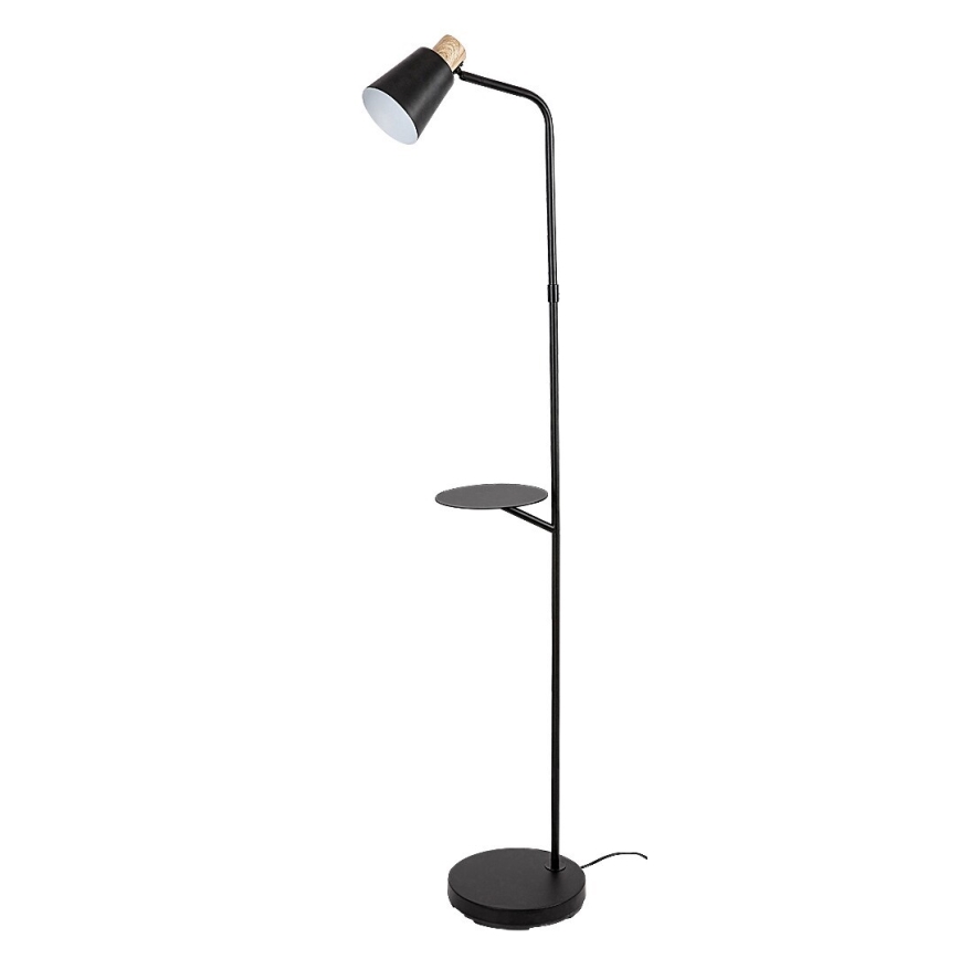 Rabalux - Grīdas stāvlampa ar plauktu 1xE27/40W/230V melna
