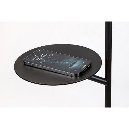 Rabalux - Grīdas stāvlampa ar plauktu 1xE27/40W/230V melna