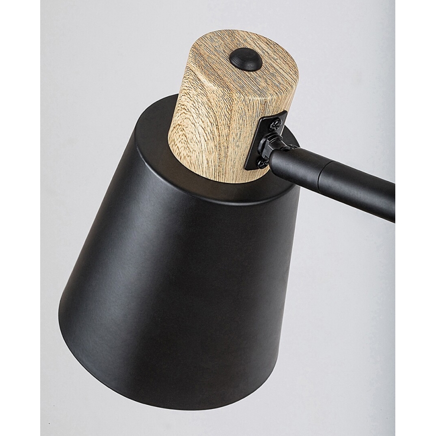 Rabalux - Grīdas stāvlampa ar plauktu 1xE27/40W/230V melna