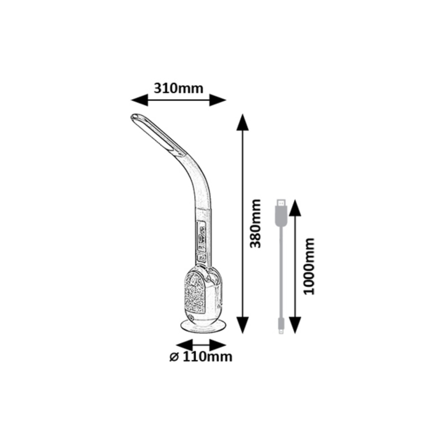 Rabalux - LED RGB Aptumšojama galda lampa LED/5W/230V melna