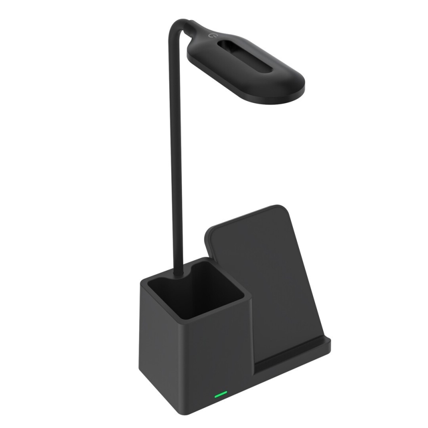 Rabalux - LED Aptumšojama galda lampa ar bezvadu uzlādi QI LED/4W/5V 3000/4000/6500K melna
