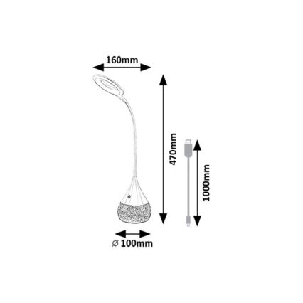 Rabalux - LED RGB Aptumšojama galda lampa LED/4W/230V balta