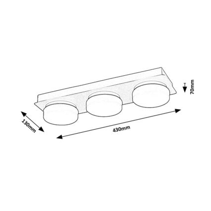 Rabalux - LED Vannas istabas griestu lampa 3xLED/6W/230V IP44, melna