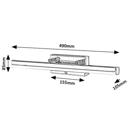 Rabalux - LED Aptumšojams skārienvadāms spoguļa apgaismojums LED/13W/230V IP44 3000/4000/6000K 49 cm