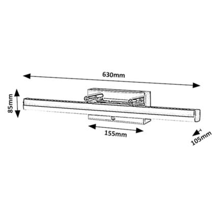 Rabalux - LED Aptumšojams skārienvadāms spoguļa apgaismojums LED/20W/230V IP44 3000/4000/6000K 63 cm