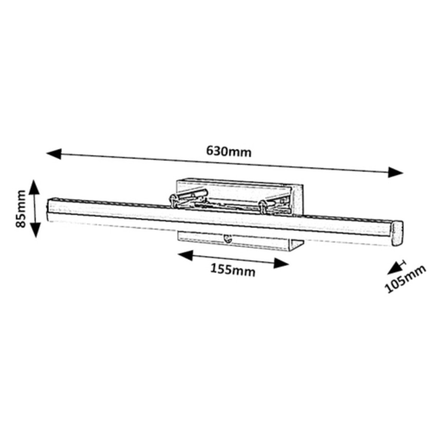 Rabalux - LED Aptumšojams skārienvadāms spoguļa apgaismojums LED/20W/230V IP44 3000/4000/6000K 63 cm