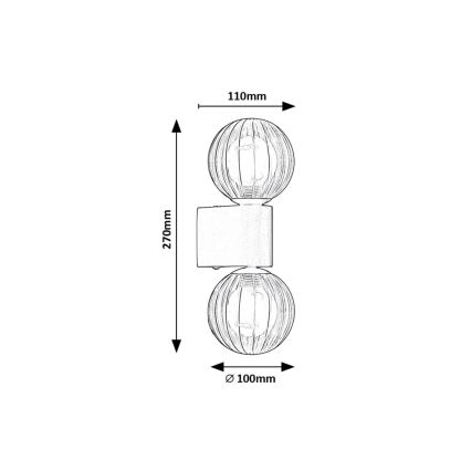 Rabalux - Vannas istabas sienas lampa 2xG9/3,5W/230V IP44 melna