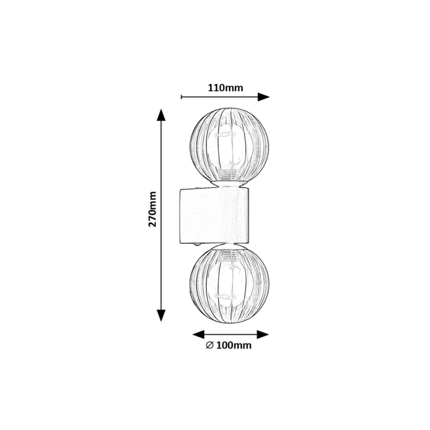 Rabalux - Vannas istabas sienas lampa 2xG9/3,5W/230V IP44 melna