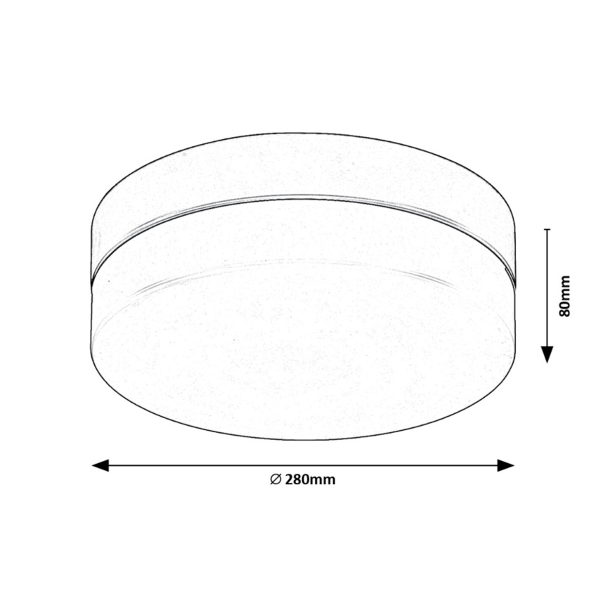 Rabalux - LED Vannas istabas griestu lampa LED/18W/230V IP44 4000K d. 28 cm melna