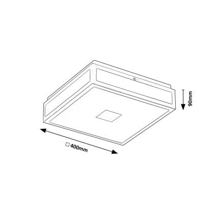 Rabalux - LED Vannas istabas griestu lampa LED/24W/230V IP44 4000K 40x40 cm melna
