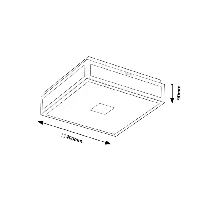 Rabalux - LED Vannas istabas griestu lampa LED/24W/230V IP44 4000K 40x40 cm melna