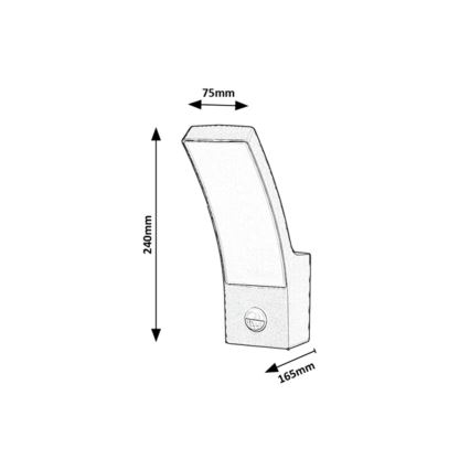 Rabalux - LED Āra sienas gaismeklis ar sensoru LED/12W/230V IP44