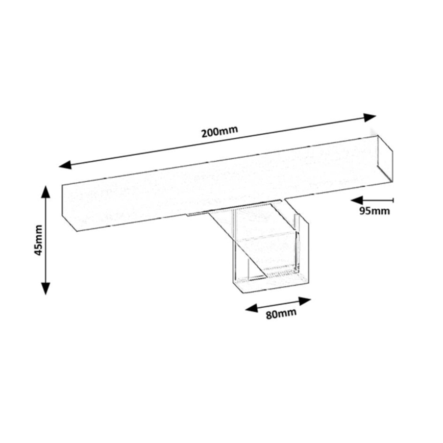 Rabalux - LED vannas istabas spoguļa apgaismojums LED/4W/230V IP44 20 cm melns