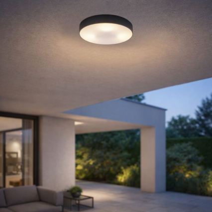 Rabalux - Āra griestu gaismeklis 2xE27/9W/230V pr. 29 cm IP43 melns