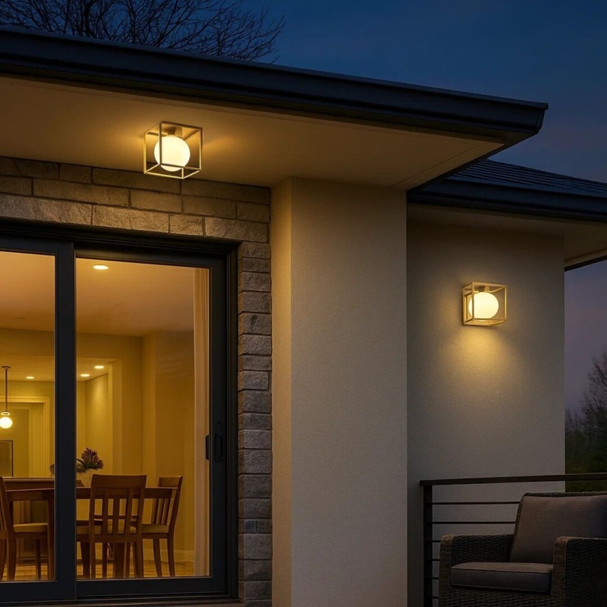 Rabalux - āra sienas gaismeklis 1xE14/15W/230V IP44 zelta