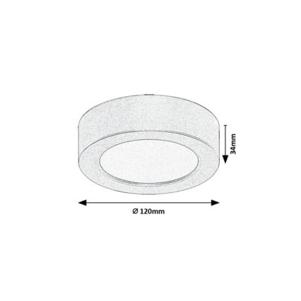 Rabalux - LED griestu lampa vannas istabai, 7 W, 230 V, Ø 12 cm, IP44, melna