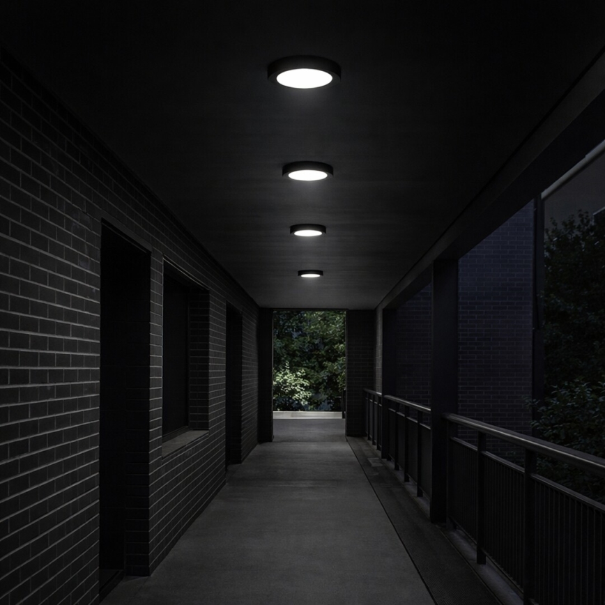 Rabalux - LED vannas istabas griestu lampa LED/24W/230V Ø 22 cm IP44 melna