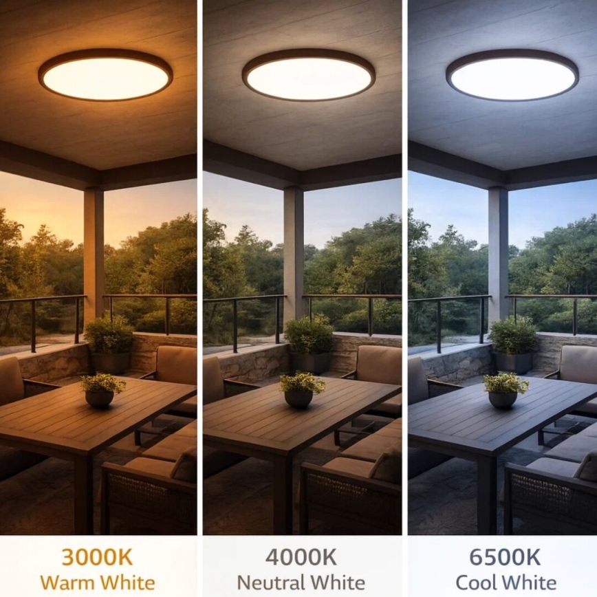 Rabalux - LED vannas istabas griestu lampa LED/24W/230V 3000/4000/6000K Ø 40 cm IP44 brūna