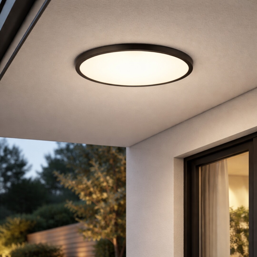 Rabalux - LED vannas istabas griestu gaismeklis LED/24W/230V 3000/4000/6000K Ø40 cm IP44 melns