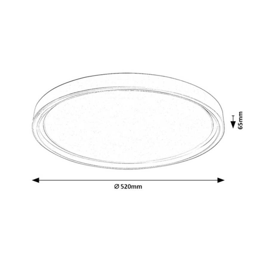 Rabalux - LED griestu gaismeklis ar regulējamu spilgtumu LED/54W/230V IP40 3000-6500K diametrs 52 cm + ar tālvadības pulti
