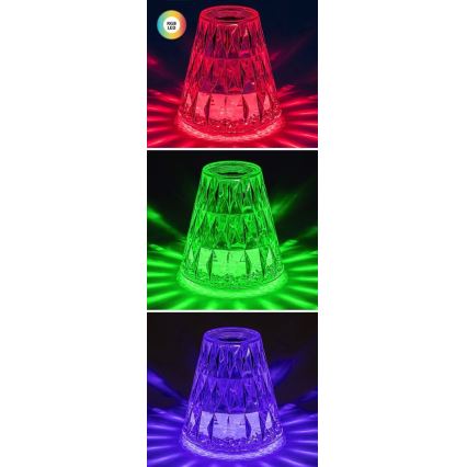 Rabalux - LED RGB Aptumšojama, lādējama galda lampa LED/2W/5V 3000K