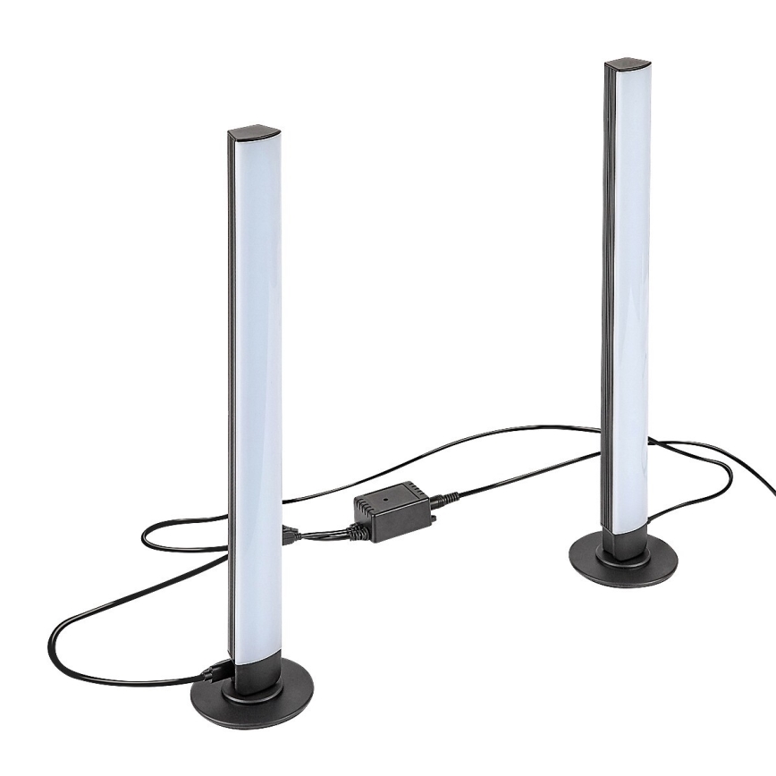Rabalux - KOMPLEKTS 2x LED RGB Aptumšojama galda lampa PACO LED/5W/5V + tālvadības pults