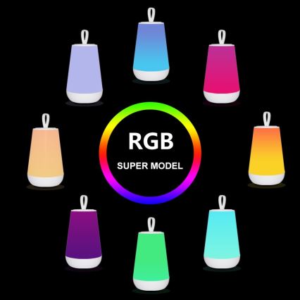 Rabalux - LED RGB Aptumšojama, lādējama galda lampa LED/2W/5V 3000K 1800 mAh