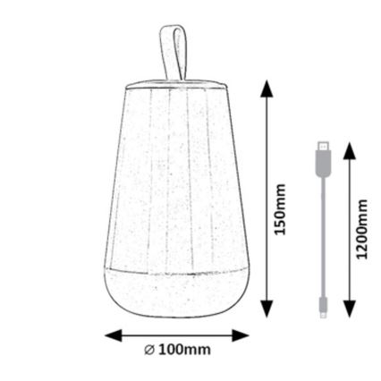 Rabalux - LED RGB Aptumšojama, lādējama galda lampa LED/2W/5V 3000K 1800 mAh