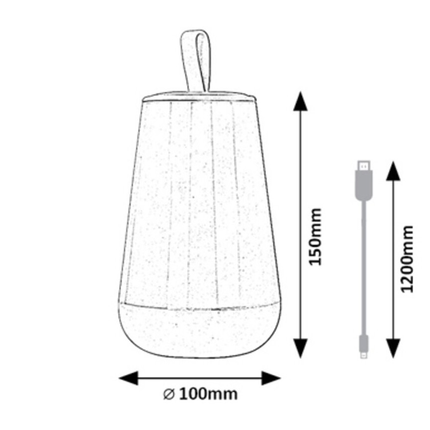 Rabalux - LED RGB Aptumšojama, lādējama galda lampa LED/2W/5V 3000K 1800 mAh