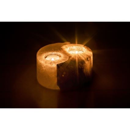 Rabalux - sāls lampa - svečturis pelēks/balts