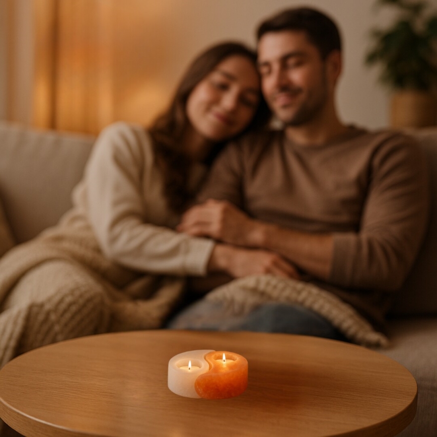 Rabalux - sāls lampa - svečturis oranžs/balts