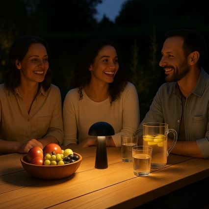 Rabalux - LED uzlādējamā āra lampa ar skārienjutīgu regulējamu spilgtumu LED/1,5W/5V IP44 1200 mAh USB melna