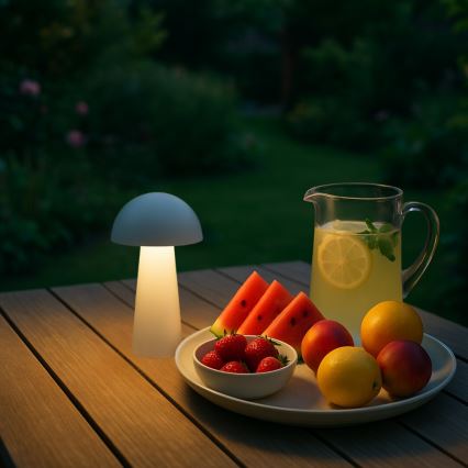 Rabalux - LED uzlādējama āra lampa ar skārienvadību un regulējamu spilgtumu LED/1,5W/5V IP44 1200 mAh USB balta