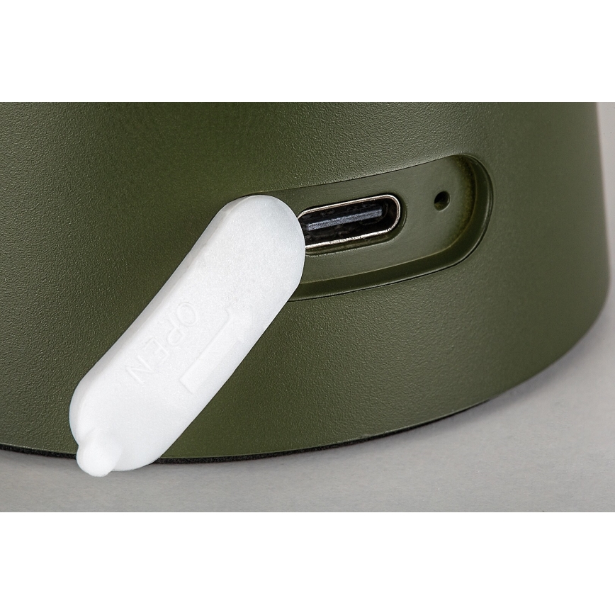 Rabalux - uzlādējama LED āra lampa ar skārienvadību un regulējamu spilgtumu, 1,5 W/5 V, IP44, 1200 mAh, USB, zaļa