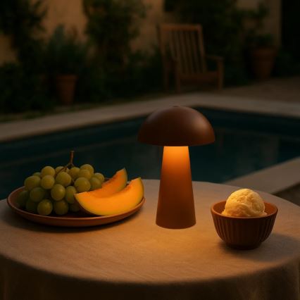 Rabalux - LED ar regulējamu spilgtumu skārienjūtīga uzlādējamā āra lampa LED/1,5W/5V IP44 1200 mAh USB brūna