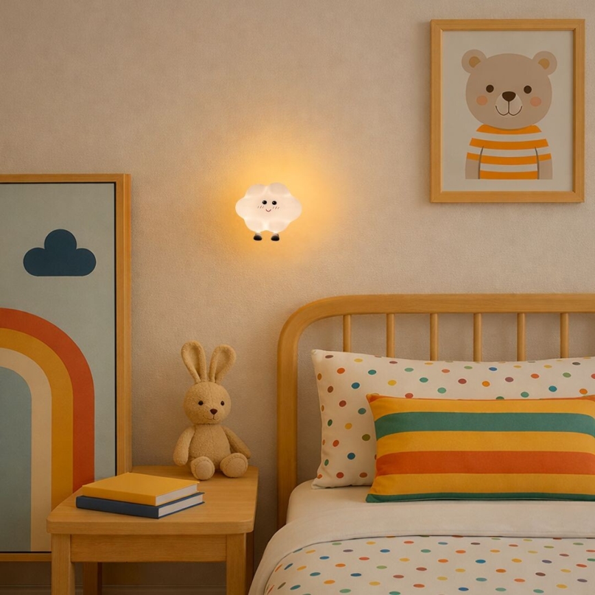 Rabalux - LED uzlādējama skārienvadāma bērnu naktslampa ar regulējamu spilgtumu LED/2,7W/5V 200 mAh mākonis