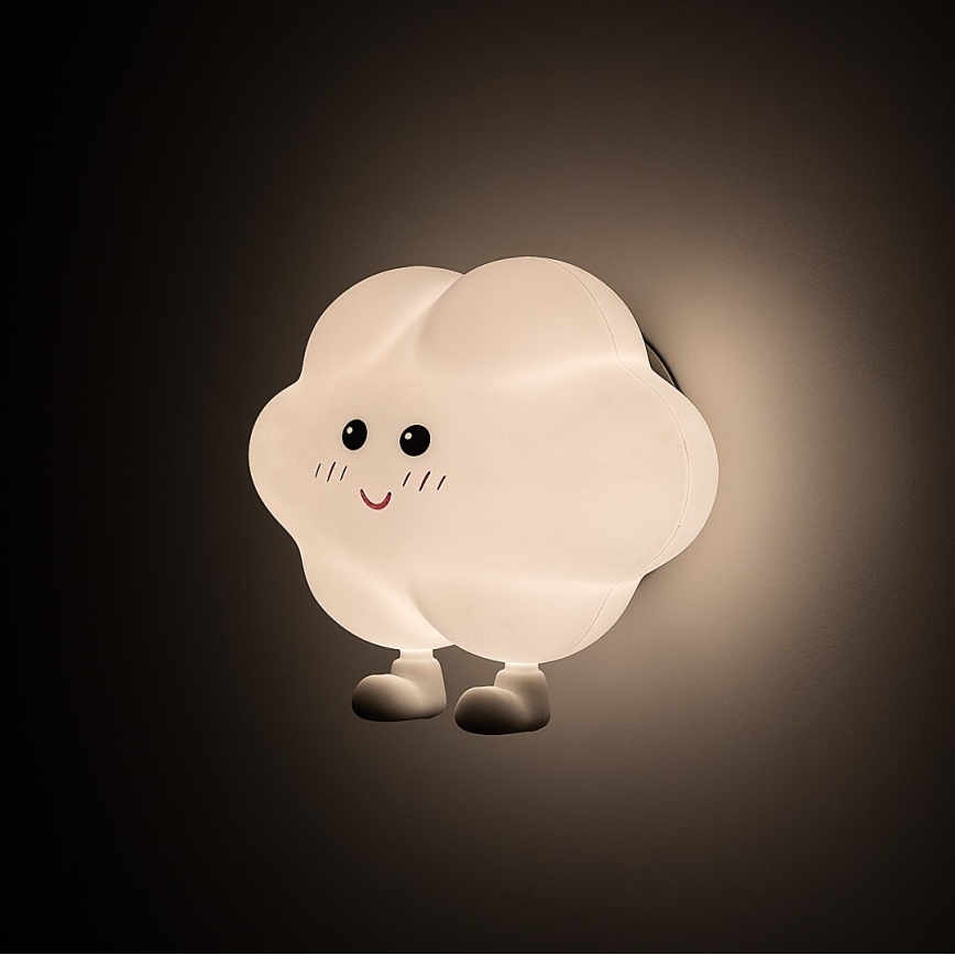 Rabalux - LED uzlādējama skārienvadāma bērnu naktslampa ar regulējamu spilgtumu LED/2,7W/5V 200 mAh mākonis