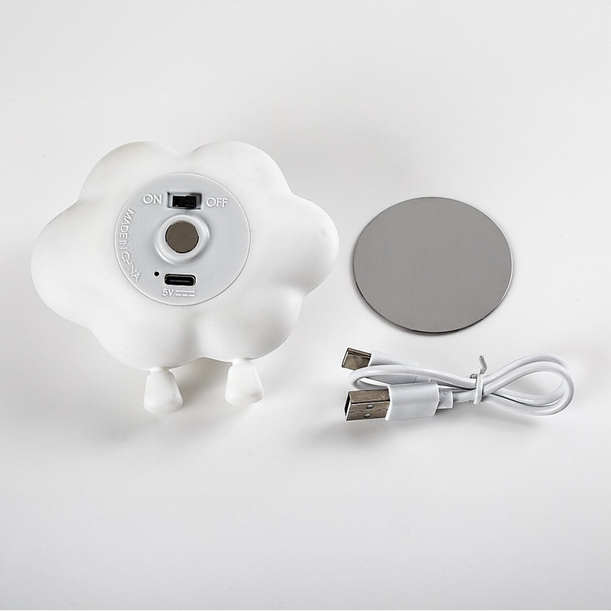 Rabalux - LED uzlādējama skārienvadāma bērnu naktslampa ar regulējamu spilgtumu LED/2,7W/5V 200 mAh mākonis