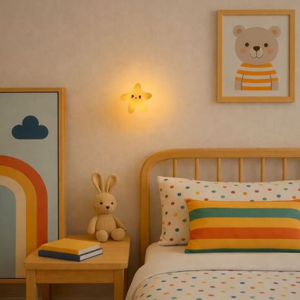 Rabalux - uzlādējama, aptumšojama LED bērnu naktslampa ar pieskāriena vadību, LED/2,7W/5V 200 mAh, zvaigzne
