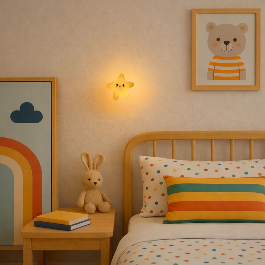 Rabalux - uzlādējama, aptumšojama LED bērnu naktslampa ar pieskāriena vadību, LED/2,7W/5V 200 mAh, zvaigzne