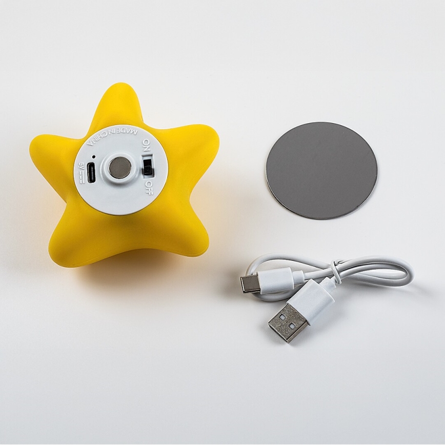 Rabalux - uzlādējama, aptumšojama LED bērnu naktslampa ar pieskāriena vadību, LED/2,7W/5V 200 mAh, zvaigzne