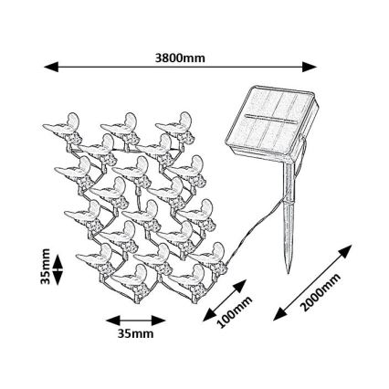 Rabalux - LED Saules enerģijas virtene 20xLED/0,06W/1,2V IP44